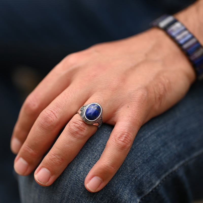Bague en pierre naturelle homme