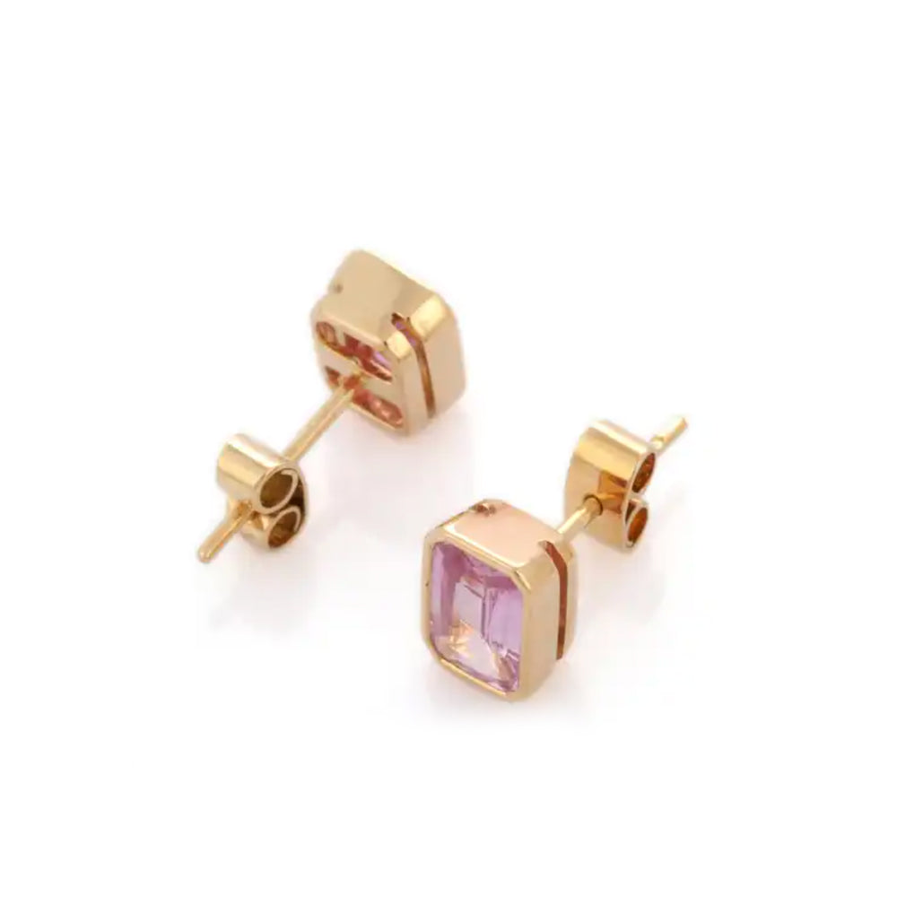 boucles d'oreilles saphir-rose-or