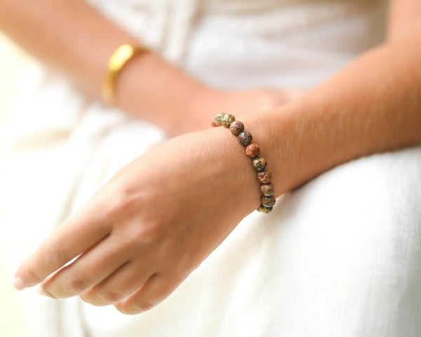 Bracelet jaspe orbiculaire léopard