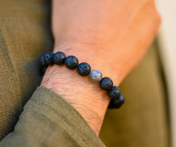 bracelet pierre de lune noire