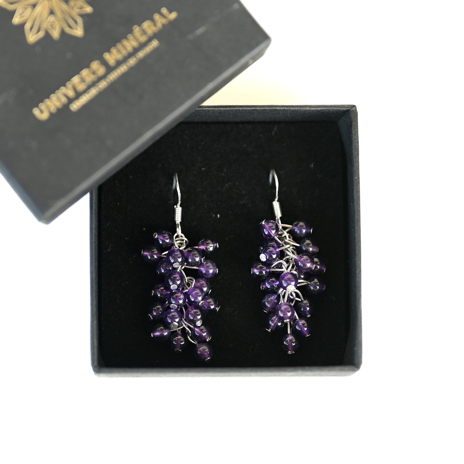 Boucle d'Oreille en perles d'améthyste