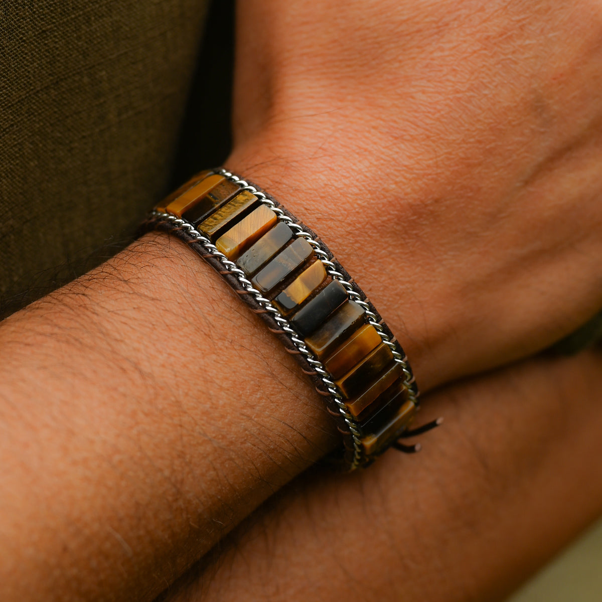 Bracelet Oeil de Tigre Homme