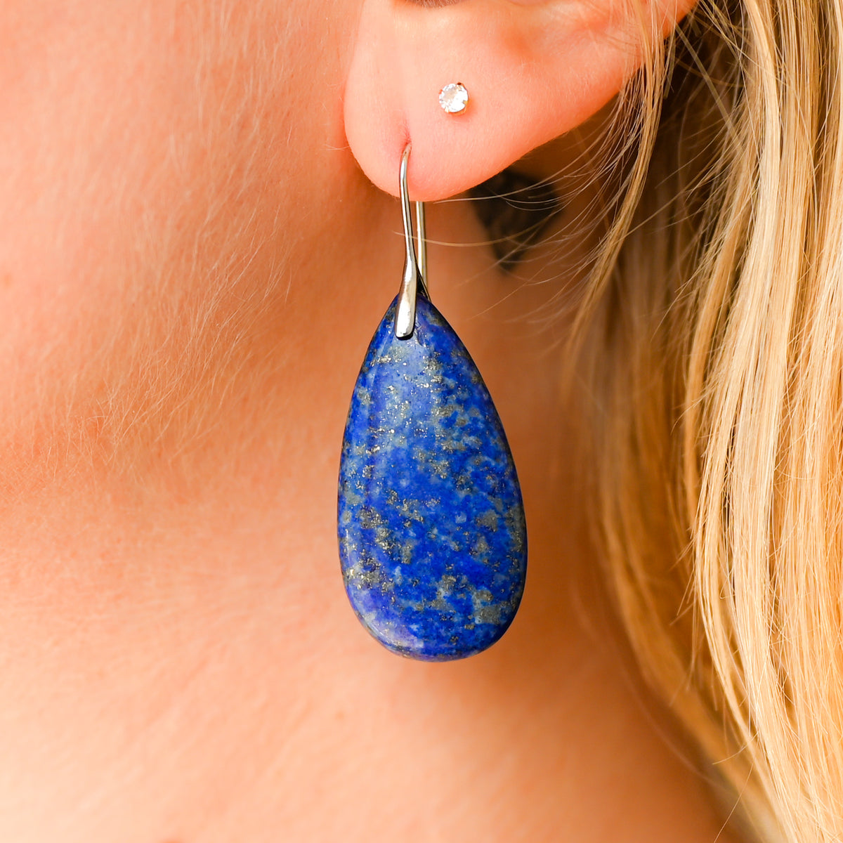 Boucles d&#39;oreilles Lapis Lazuli Goutte