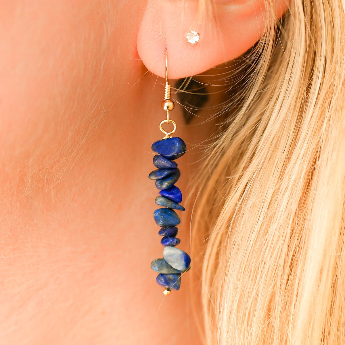 Boucles d&#39;oreilles Lapis Lazuli pendantes