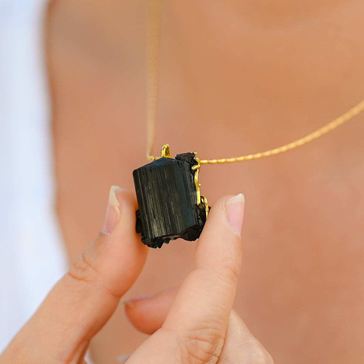 Collier Tourmaline noire cristaux