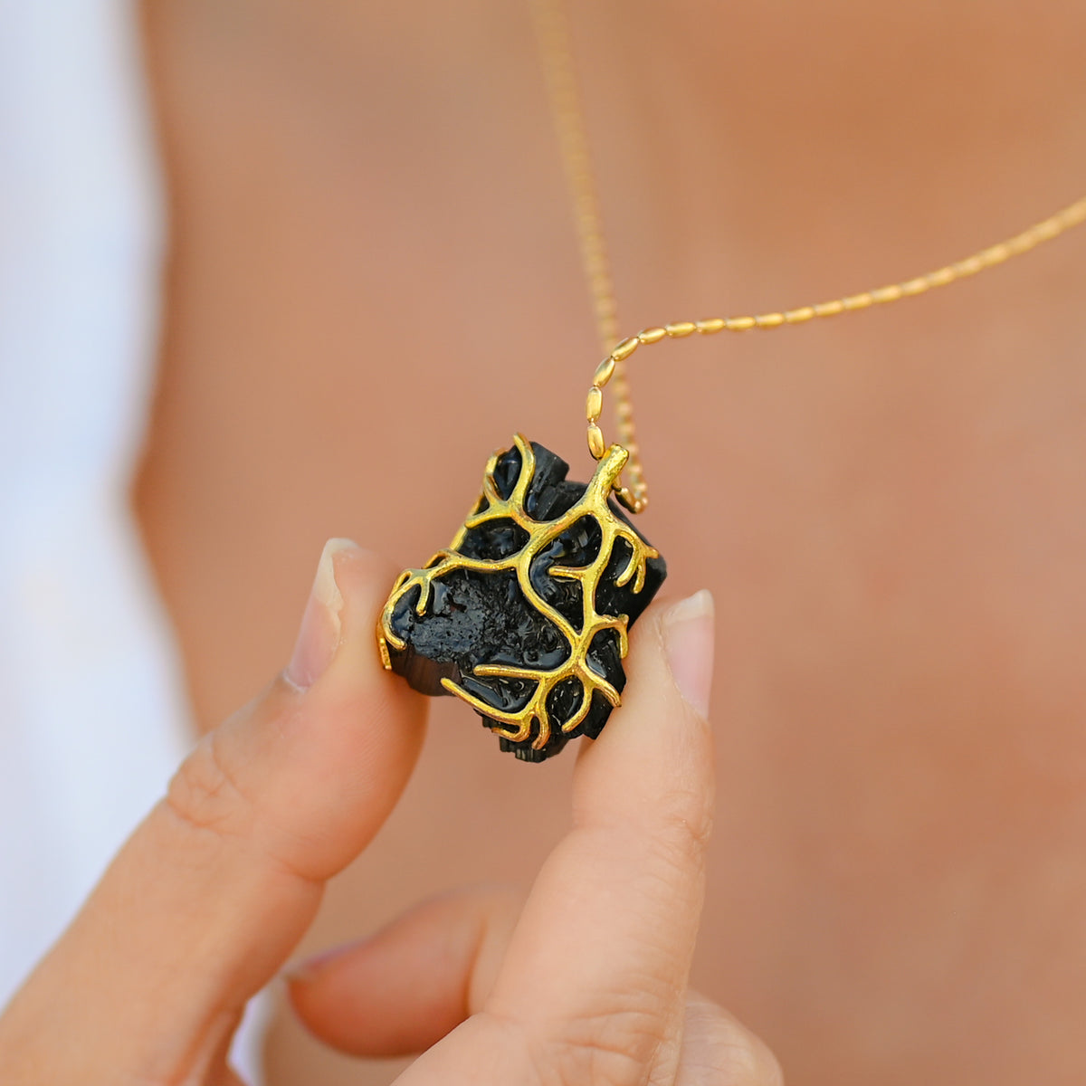 Collier Tourmaline noire cristaux