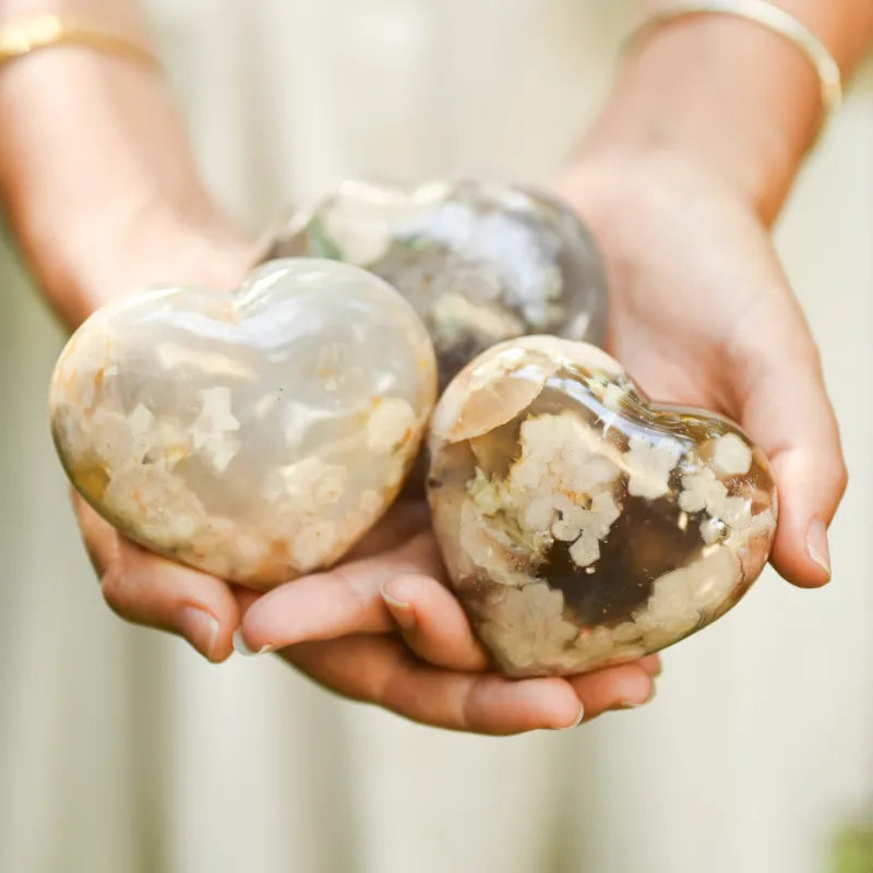 Agate fleur - Coeur