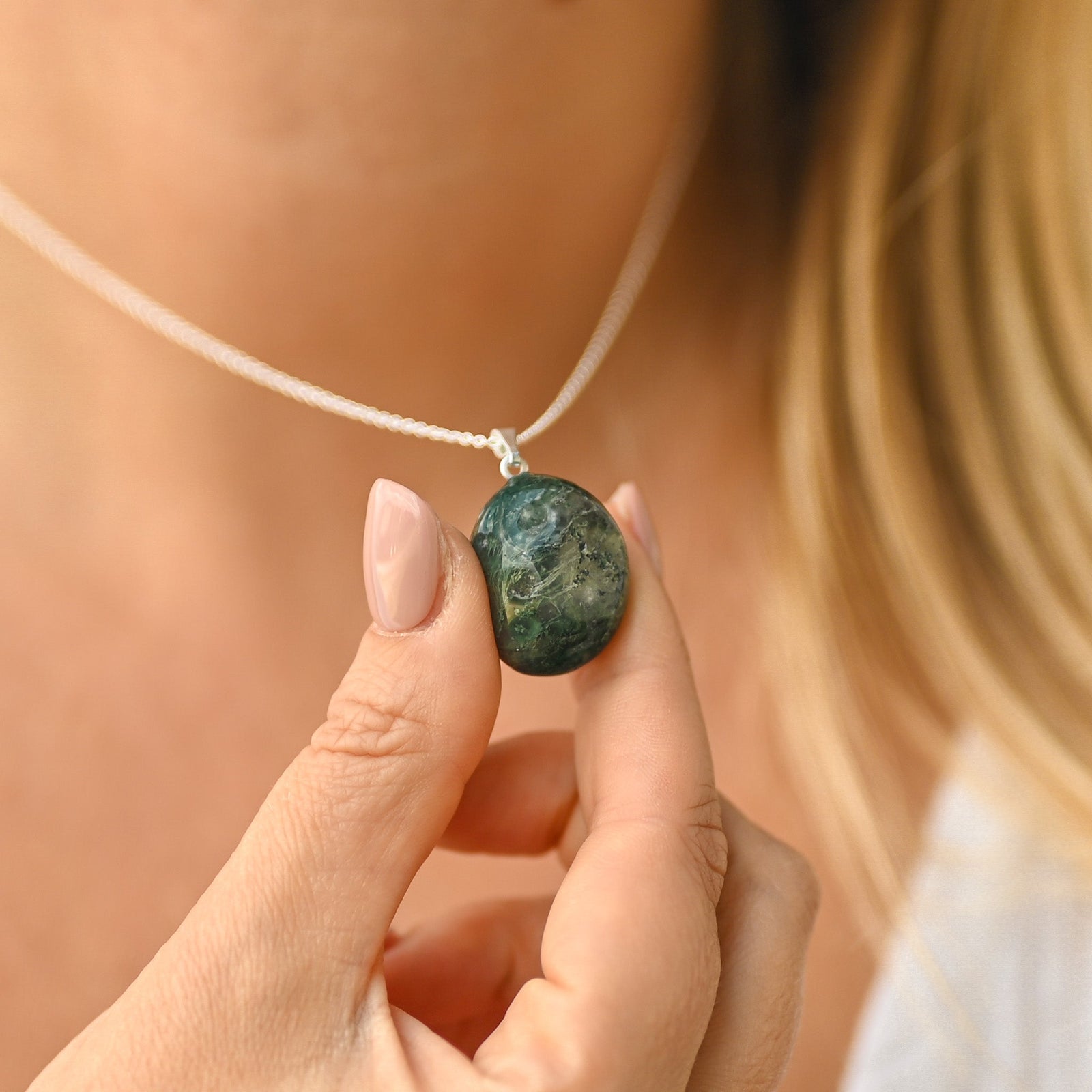 Agate mousse pendentif
