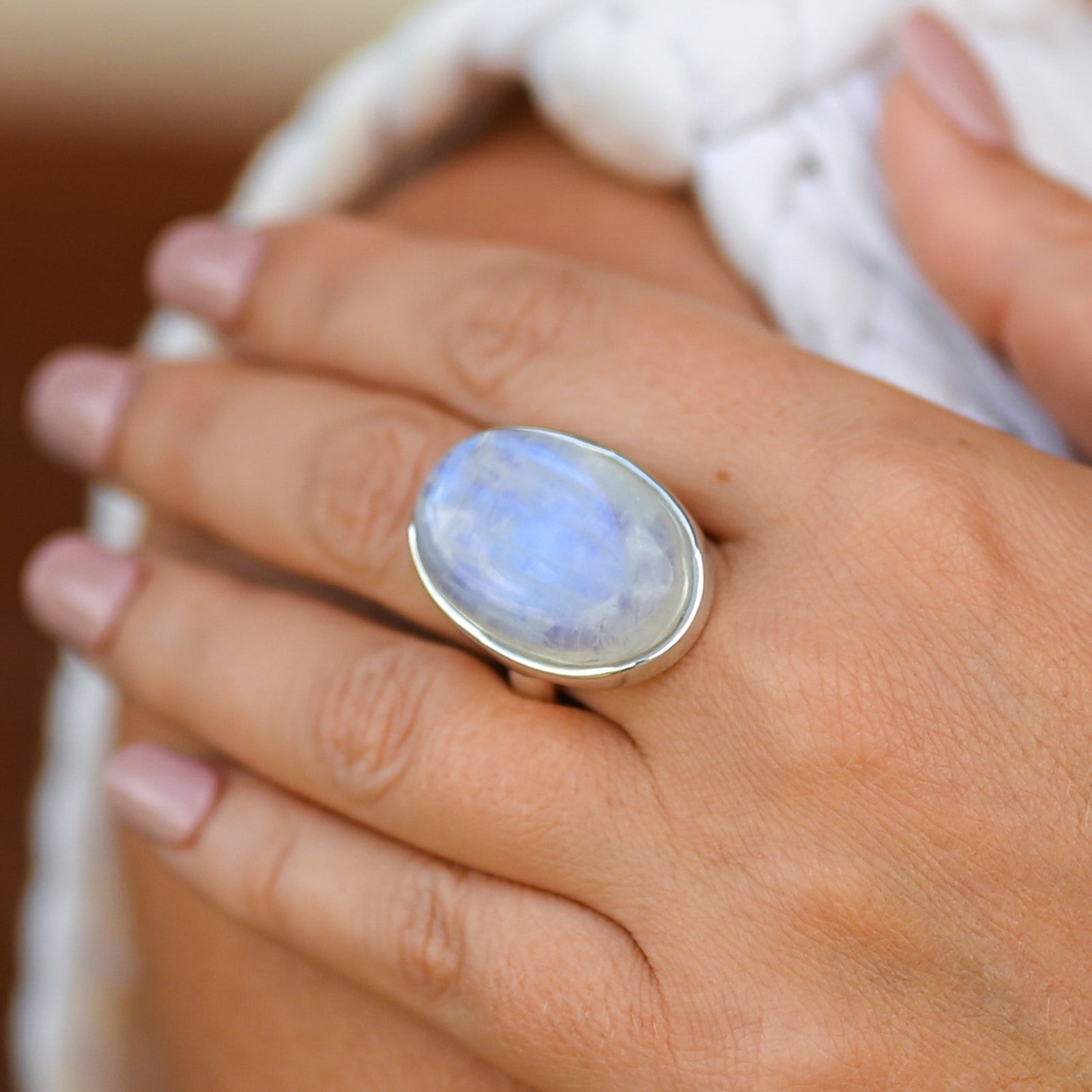 Bague Argent Pierre de Lune