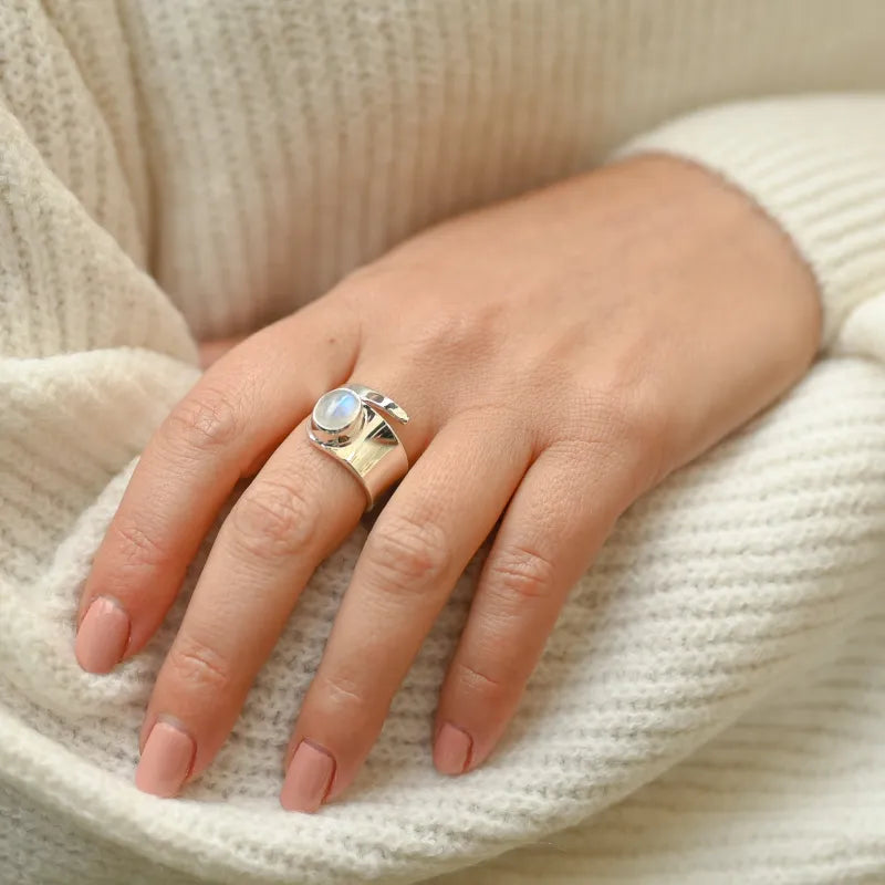 Bague Argent Pierre de Lune