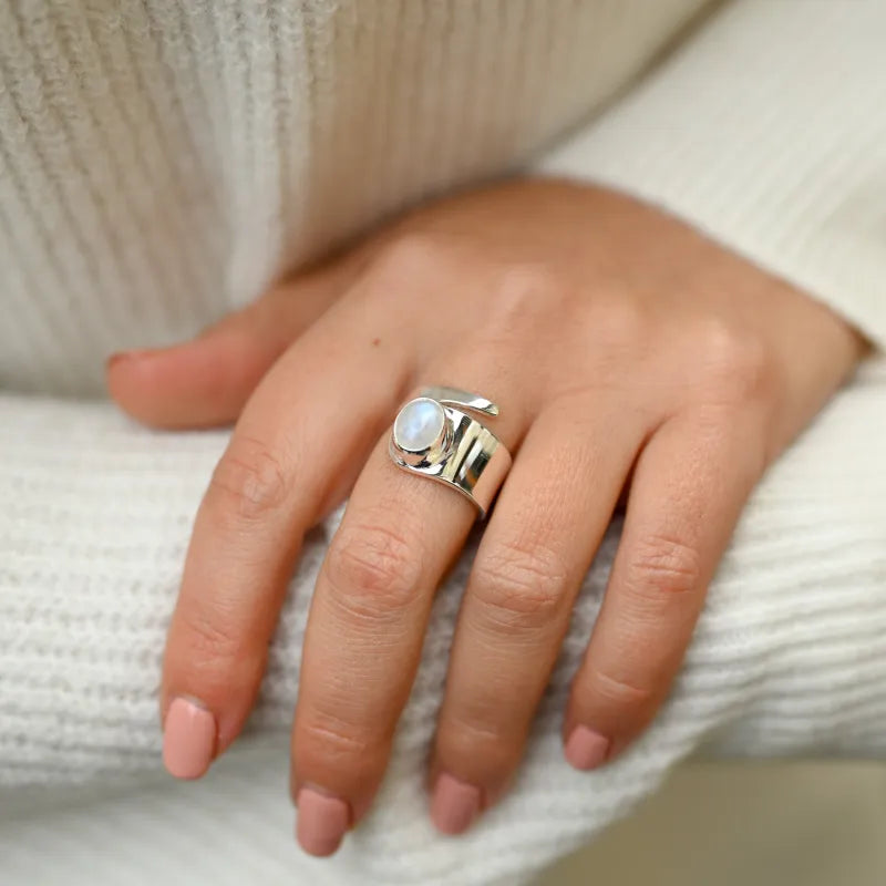 Bague Argent Pierre de Lune
