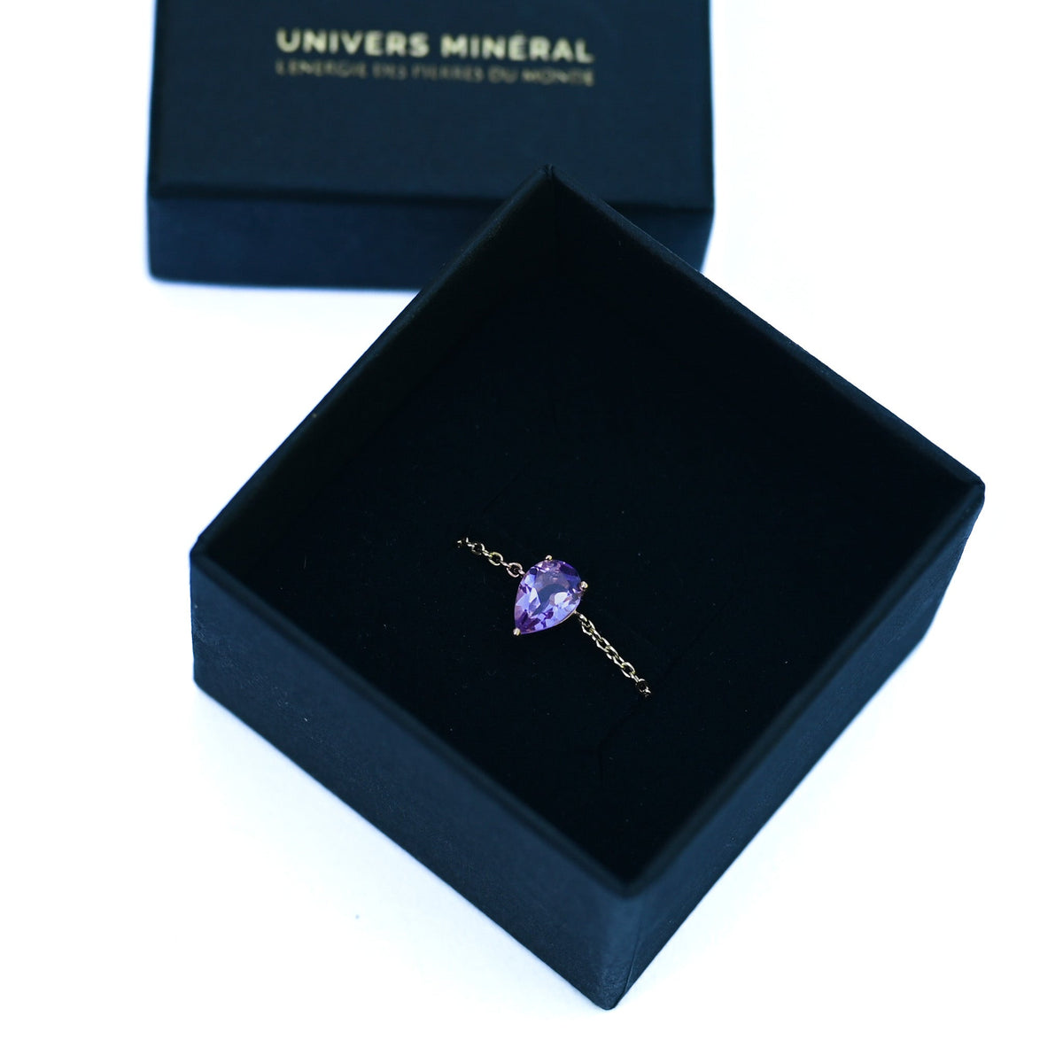 bague améthyste chaine