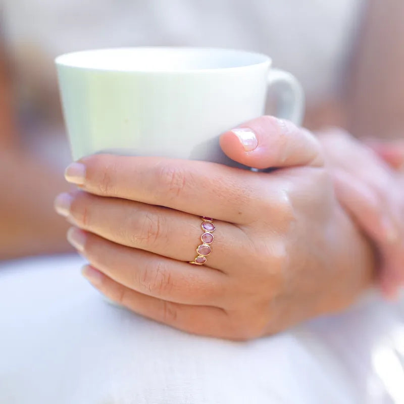 Bague éternité en Saphir Rose