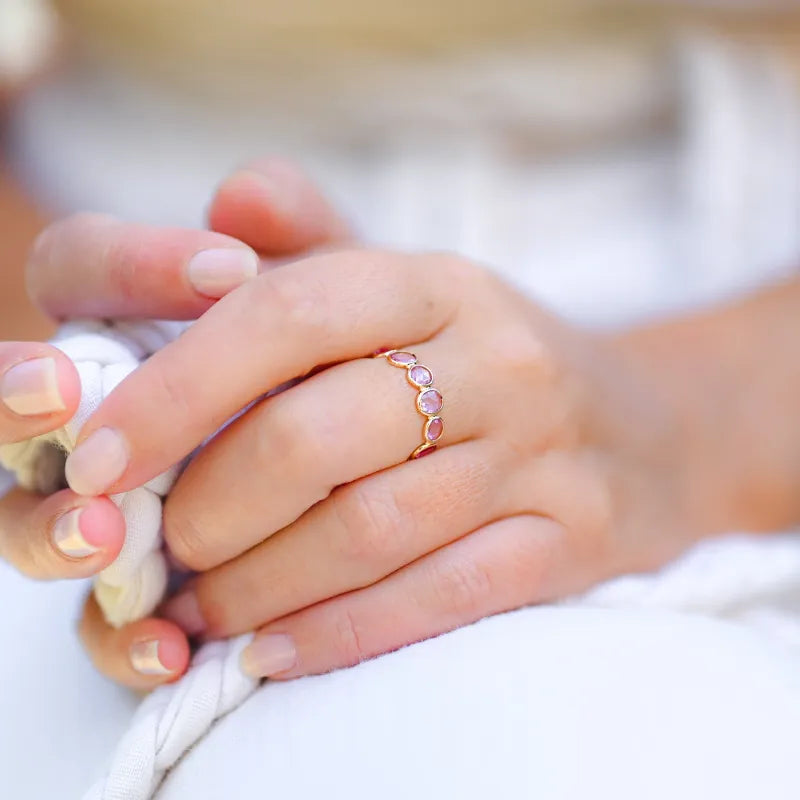 Bague éternité en Saphir Rose