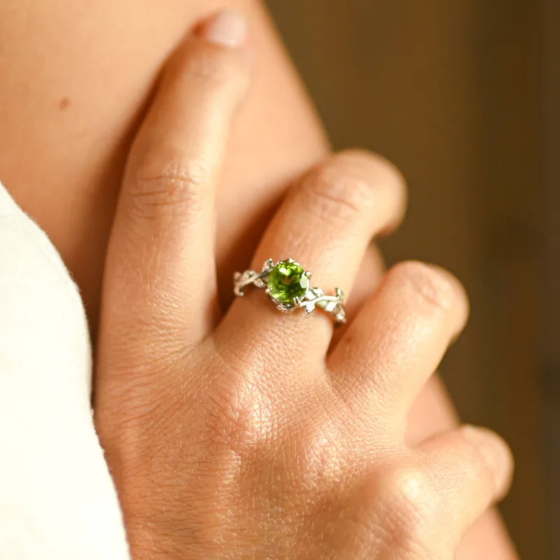 Bague Peridot Argent Univers Mineral