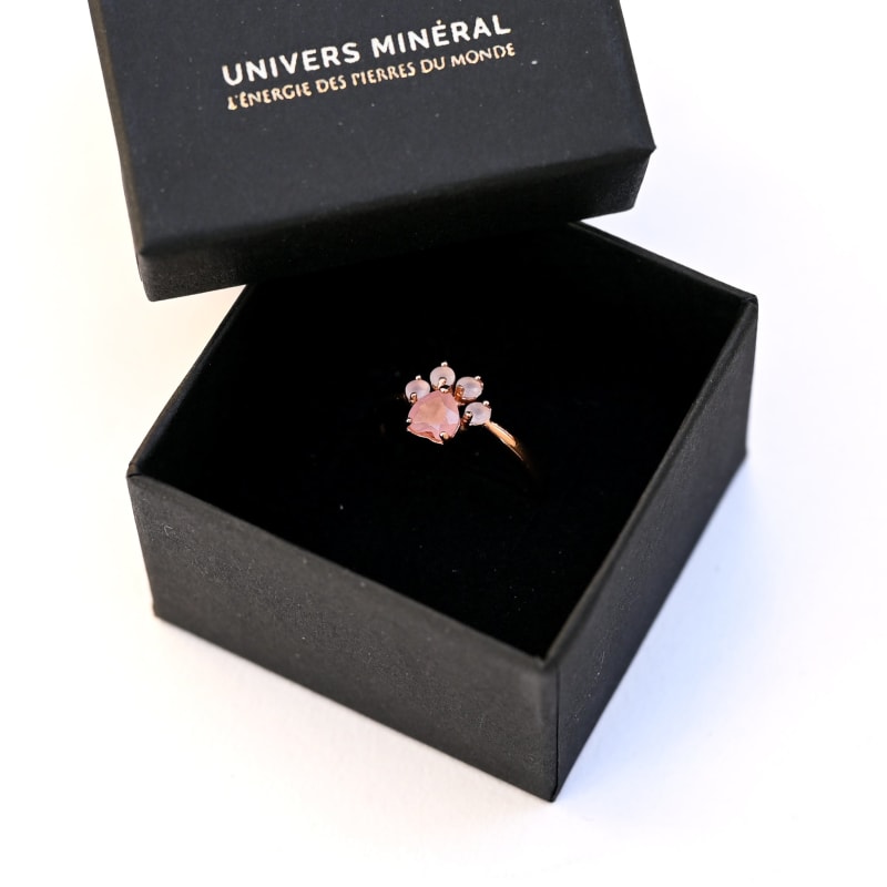 Bague Quartz Rose Empreinte d’Amour | Univers Minéral