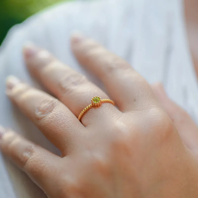 Bague réglable péridot