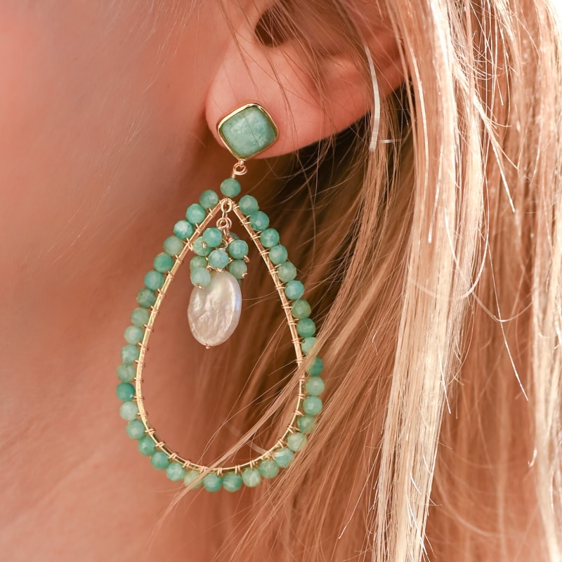 Boucle d’oreille Amazonite Perle | SK