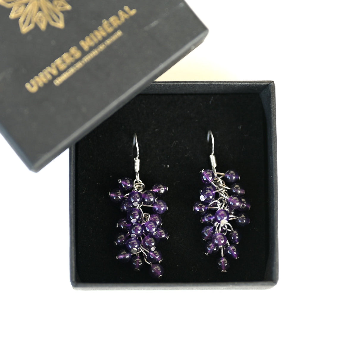 Boucle d'Oreille en perles d'améthyste