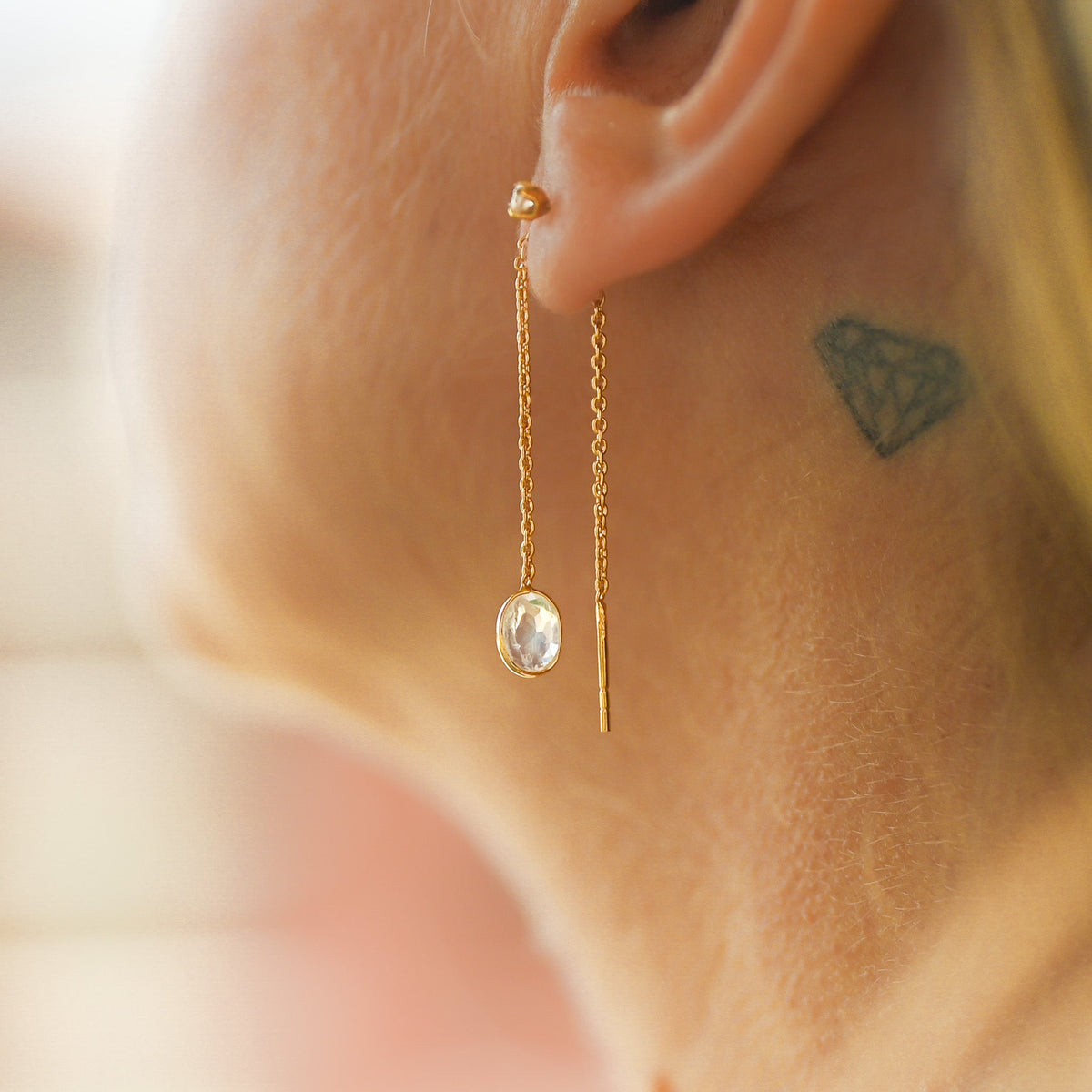 Boucle d’Oreille Femme Pierre de Lune
