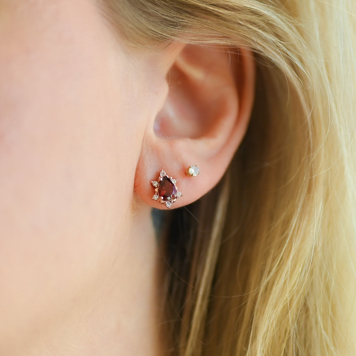 Boucle d’oreille Grenat