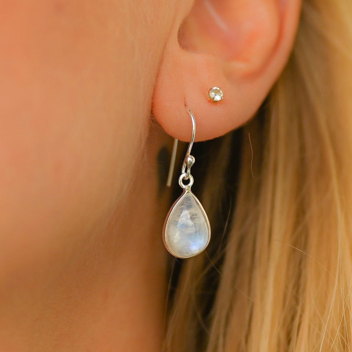 Boucle d’Oreille Pierre de Lune et argent