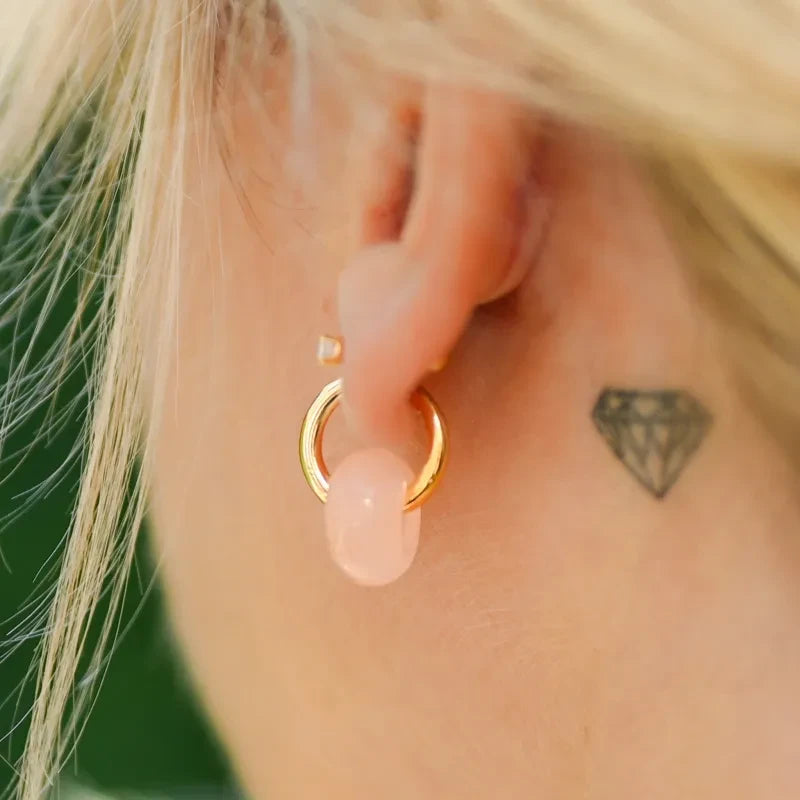 Boucle d’Oreille Quartz Rose ’Lithothérapie’