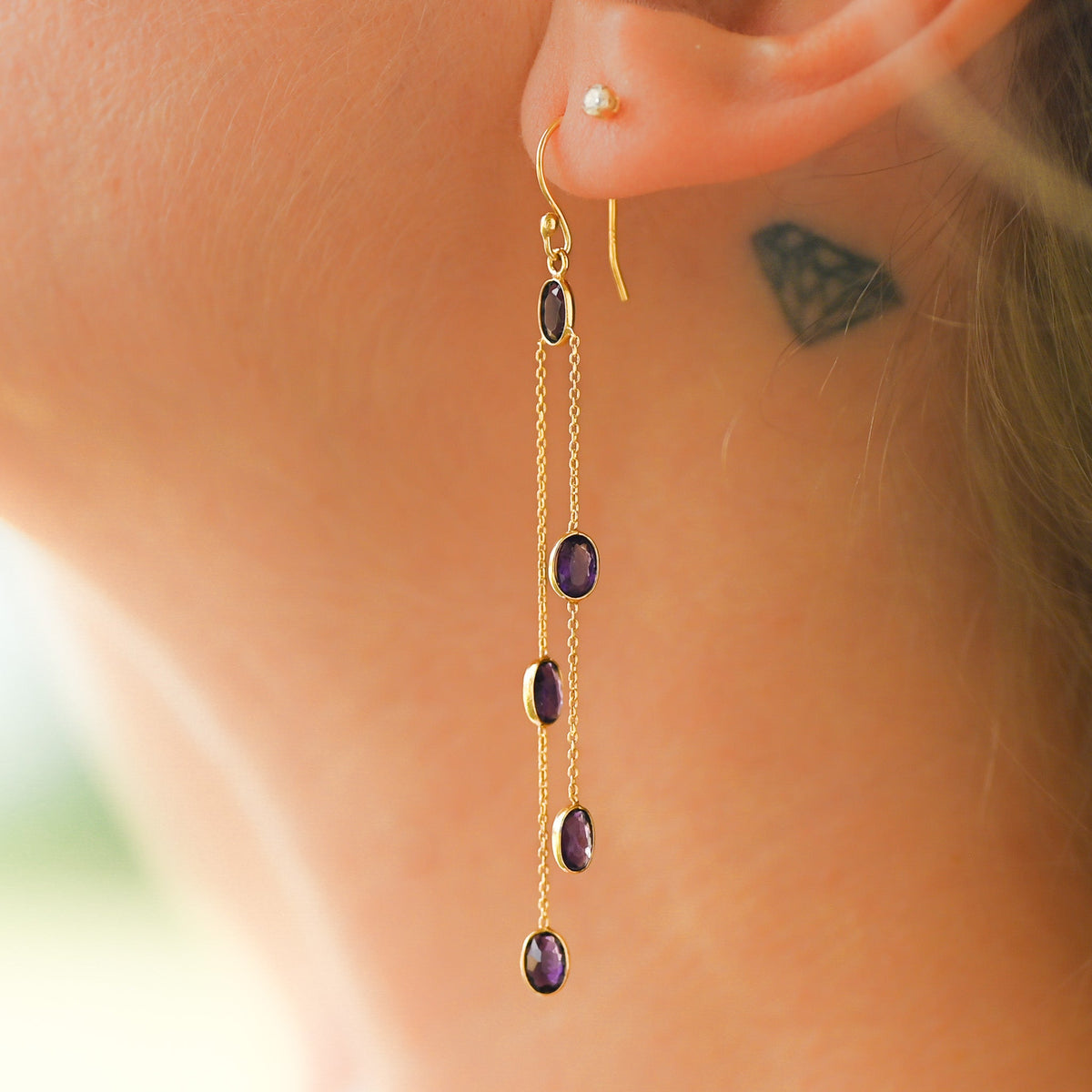 Boucle d’oreilles en Améthyste - Pendantes