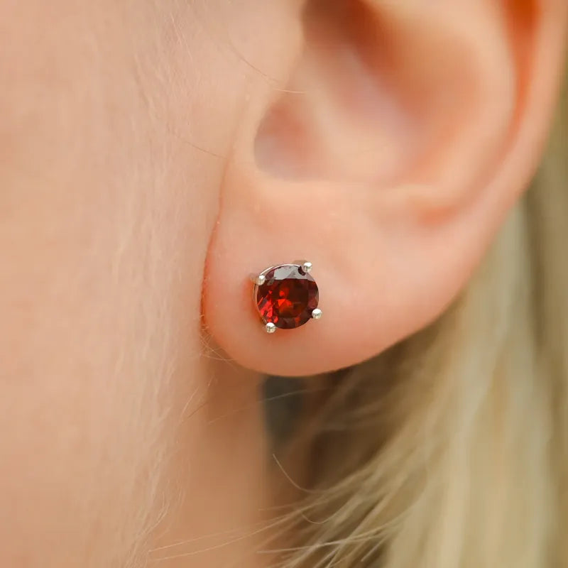 Boucles d’oreilles Grenat Argent