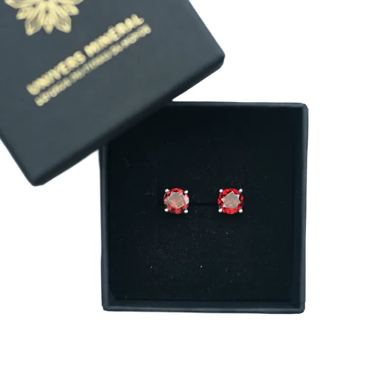 Boucles d’oreilles Grenat Argent