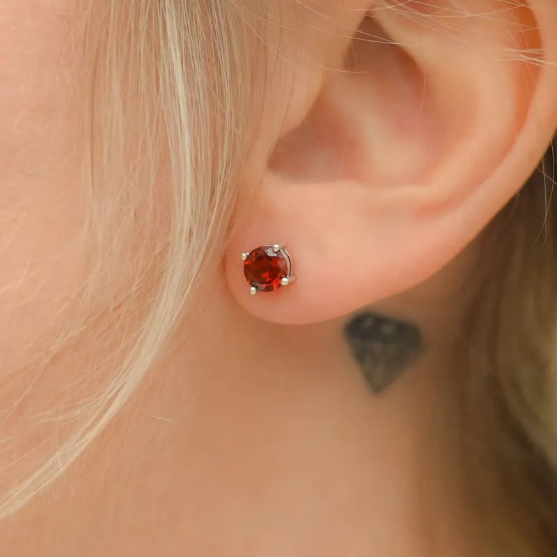 Boucles d’oreilles Grenat Argent