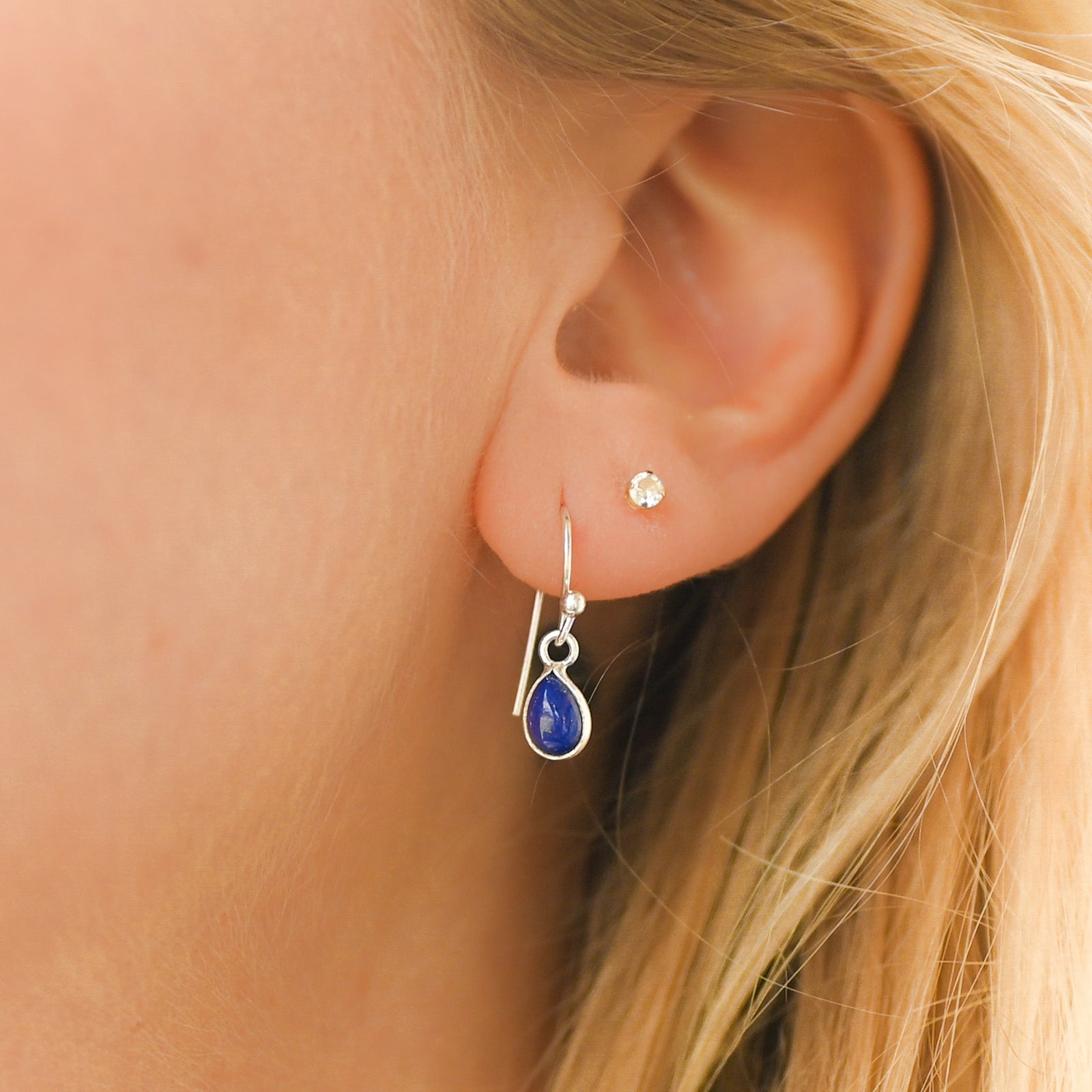Boucles d’oreilles Lapis Lazuli pendantes