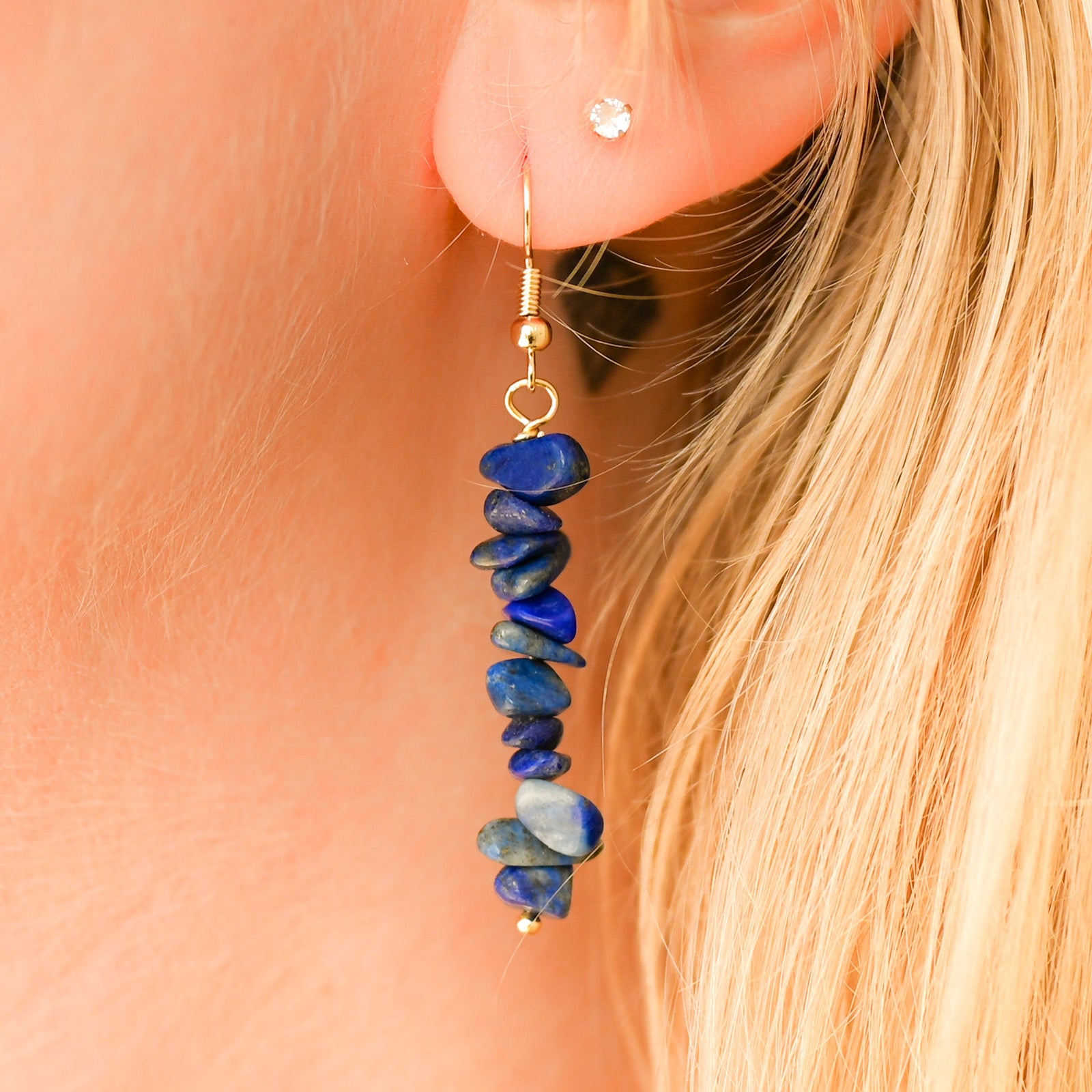 Boucles d'oreilles Lapis Lazuli pendantes