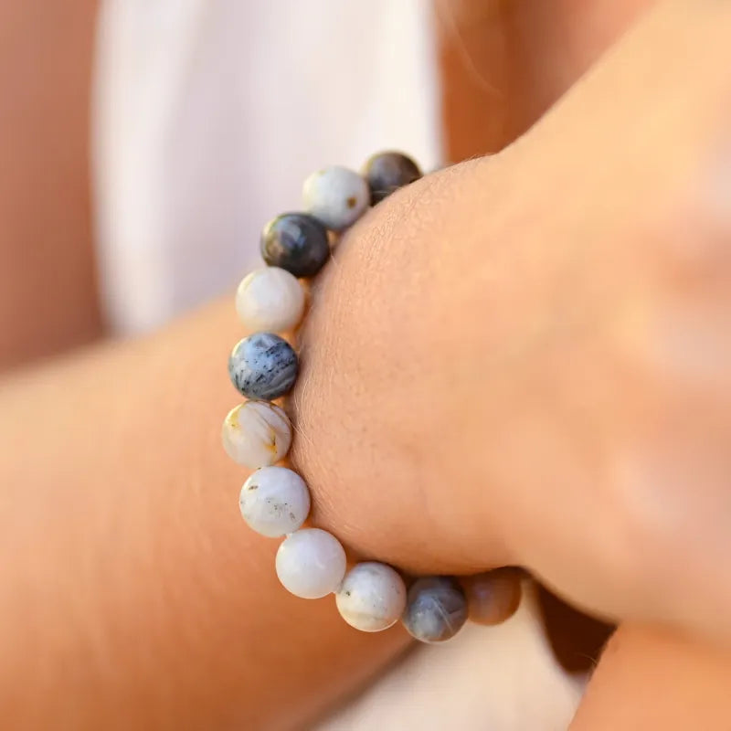 Bracelet Agate Plume