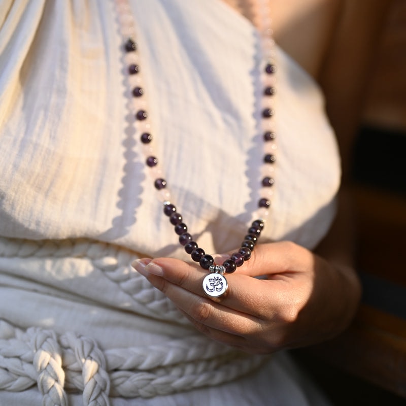 Bracelet Améthyste et Quartz Rose - Om | Univers Minéral