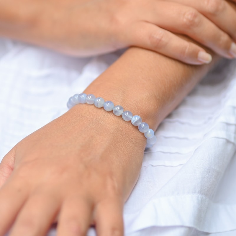 Bracelet Calcédoine bleue | Univers Minéral