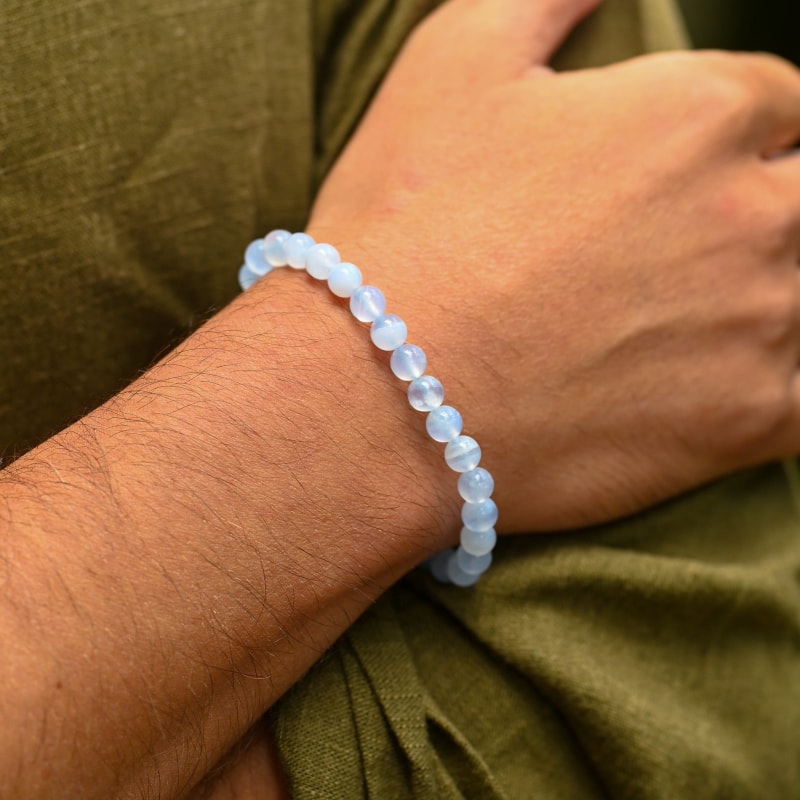 Bracelet Calcédoine bleue | CAN