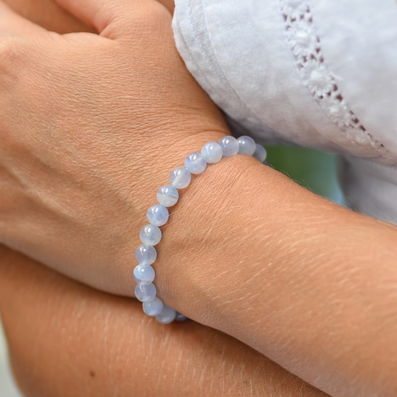 Bracelet Calcédoine bleue | Univers Minéral