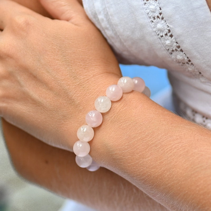 Bracelet de Quartz Rose 10mm | HU