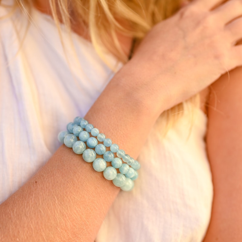 Bracelet en Aigue Marine 6mm | Univers Minéral