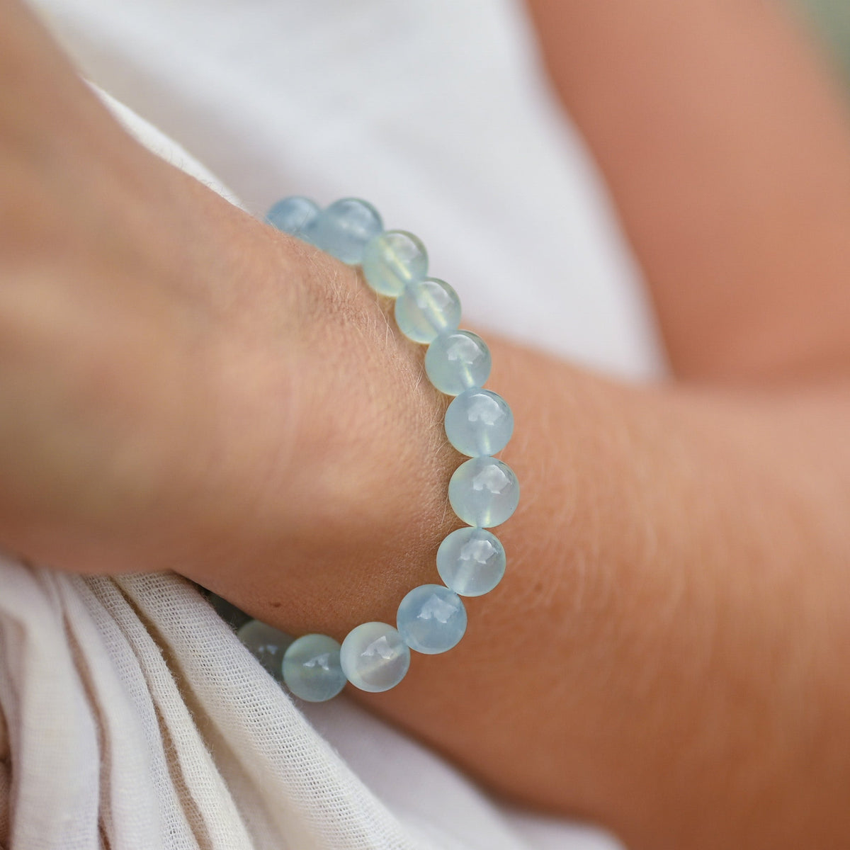 Bracelet en Aigue Marine 8mm