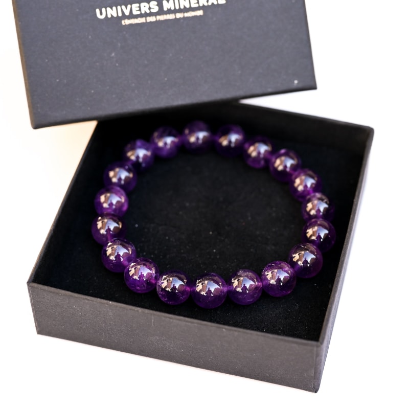 Bracelet en améthyste 10mm | Univers Minéral