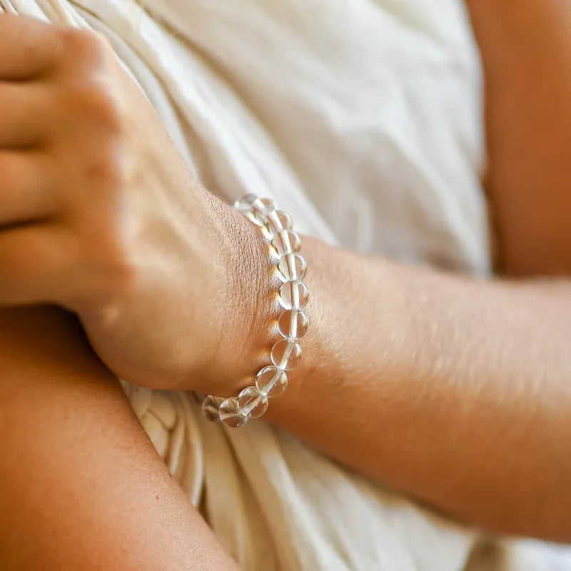 Bracelet en perles de cristal de roche
