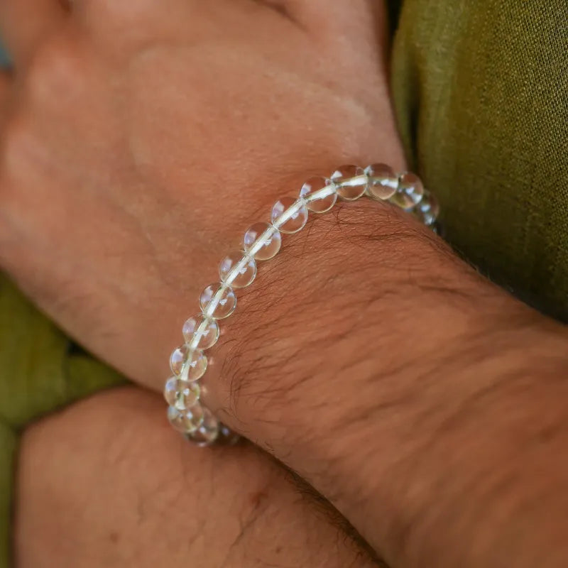 Bracelet en perles de cristal de roche