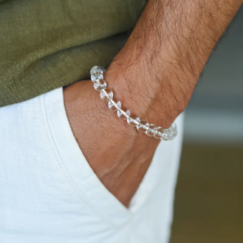 Bracelet en perles de cristal de roche