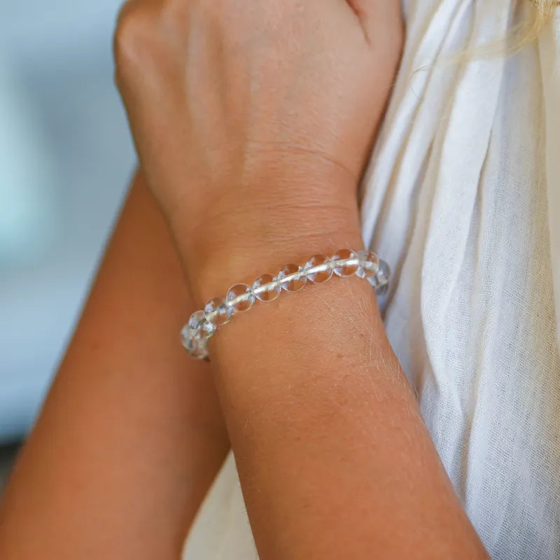 Bracelet en perles de cristal de roche