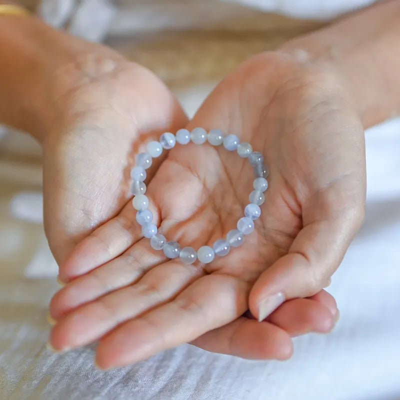 Bracelet Enfant Calcédoine Bleue