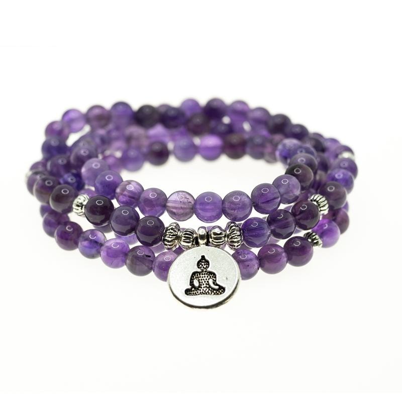 Bracelet Mala Améthyste-Bouddha | Univers Minéral