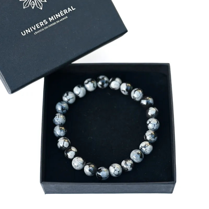 Bracelet Obsidienne Flocon de Neige
