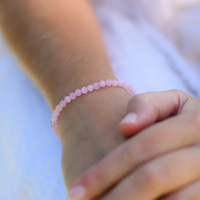 Bracelet Perle Quartz Rose